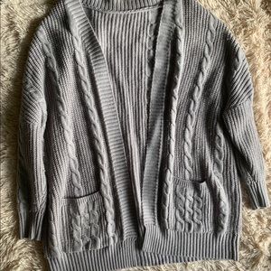 Grey knitted cardigan